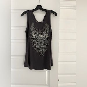 Harley-Davidson Embellished B&S Eagle laced back tank top size large